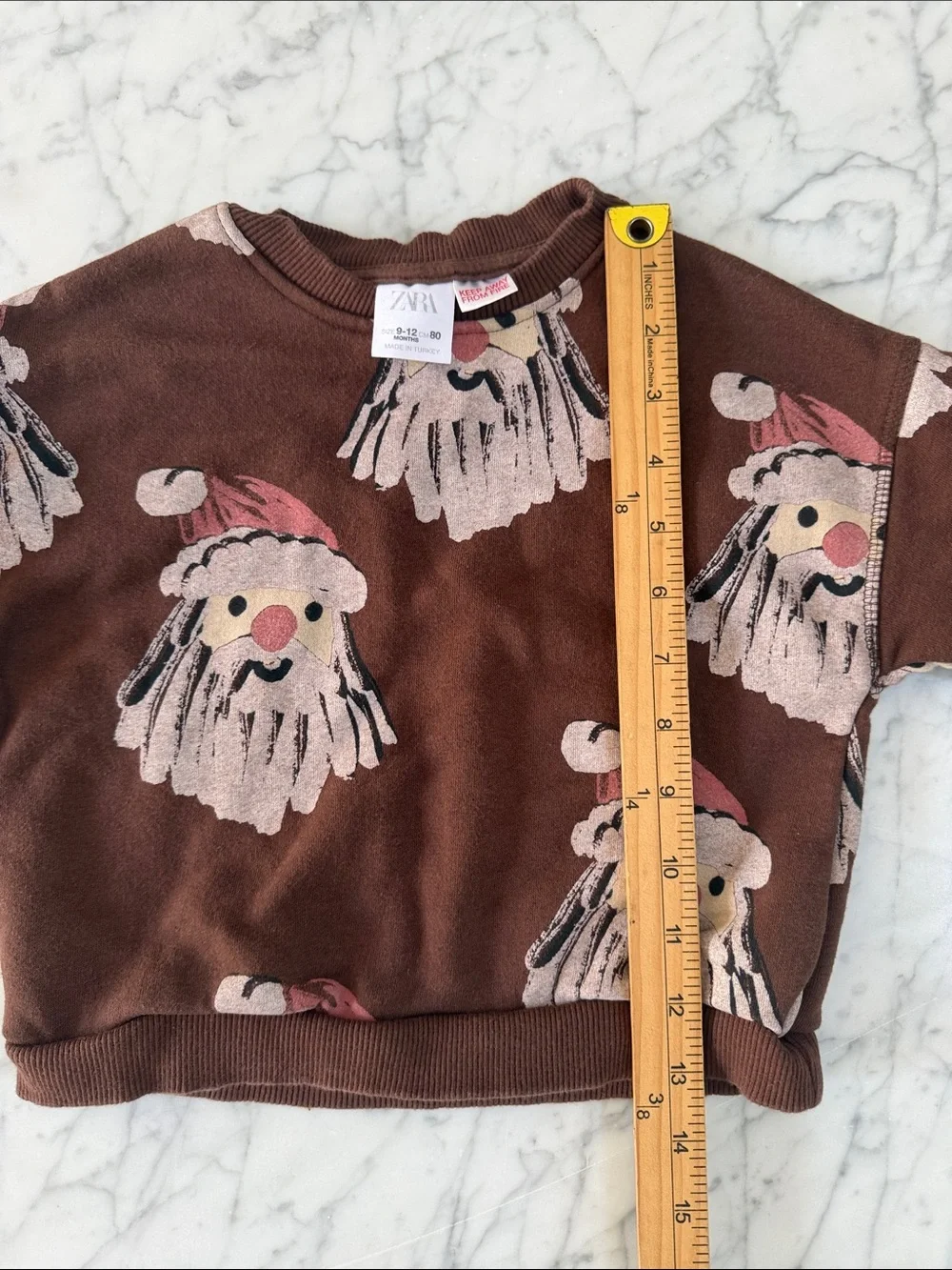 Zara Santa Sweatsuit Set Sz 9-12 Mo Brown